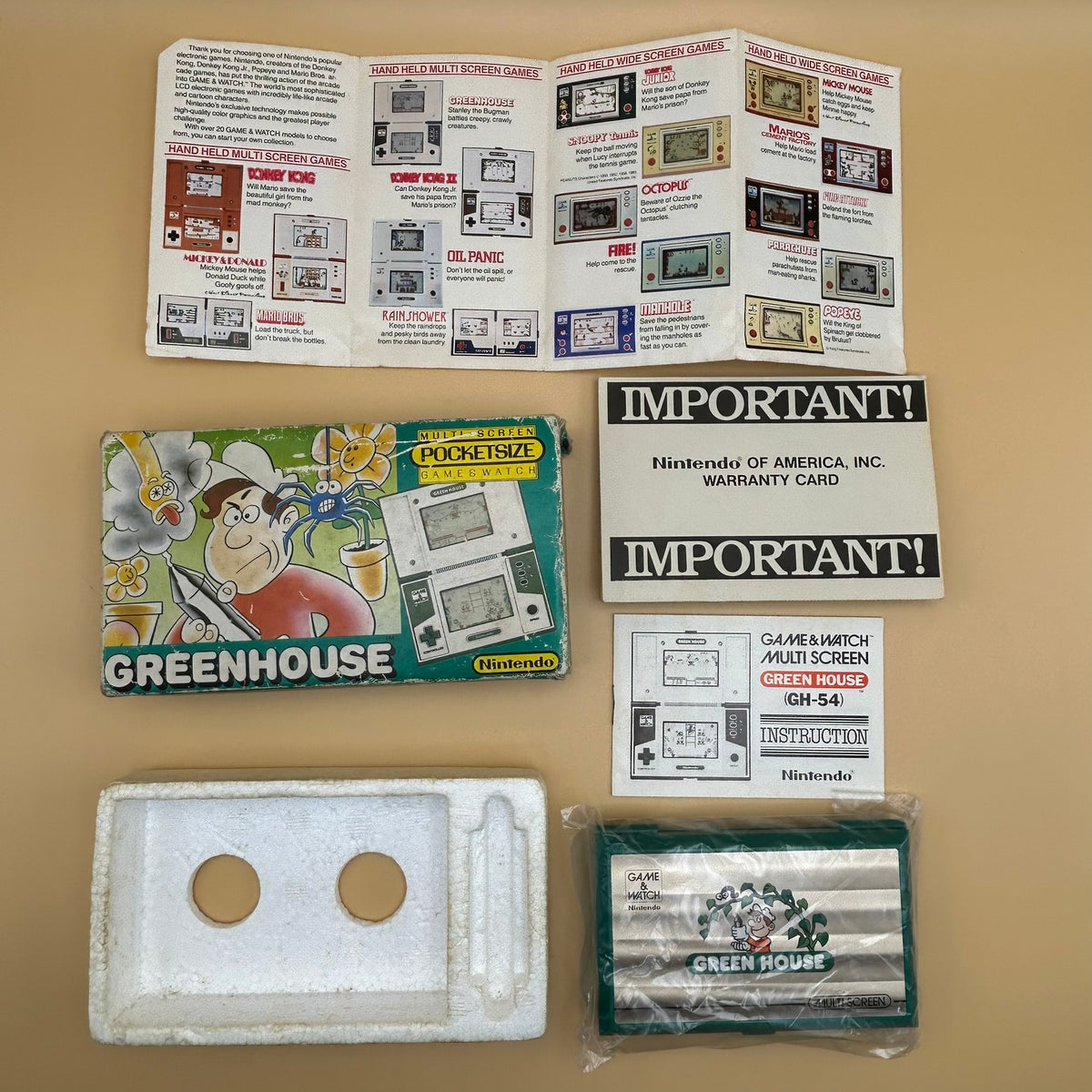 POCKETSIZE GREEN HOUSE Nintendo Game & Watch GH-54