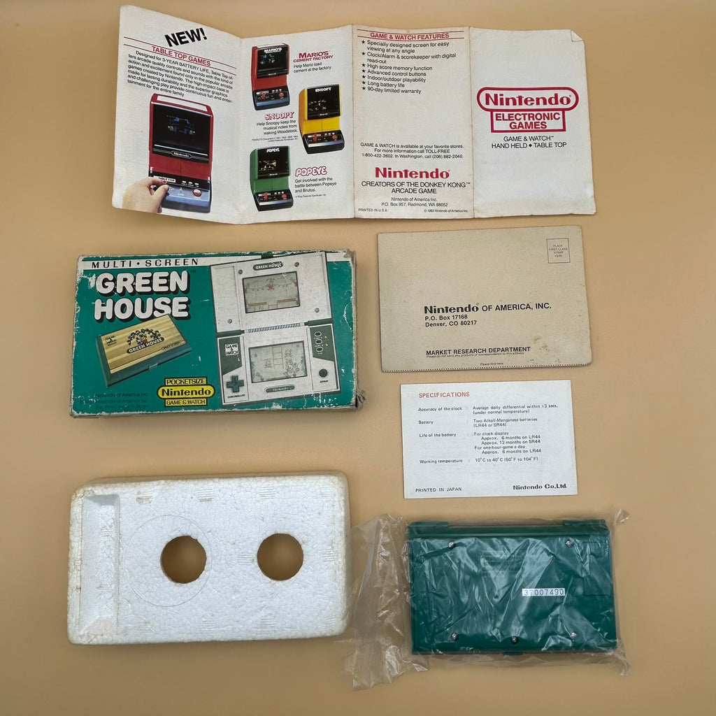 POCKETSIZE GREEN HOUSE Nintendo Game & Watch GH-54