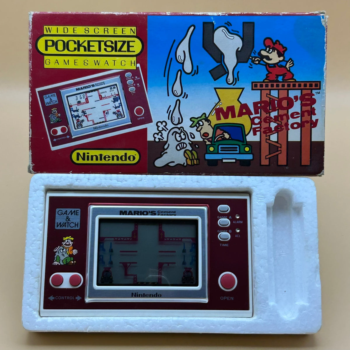 POCKETSIZE MARIO'S CEMENT FACTORY Nintendo Game & Watch Mint In Box
