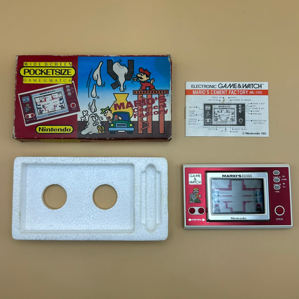 POCKETSIZE MARIO'S CEMENT FACTORY Nintendo Game & Watch Mint In Box