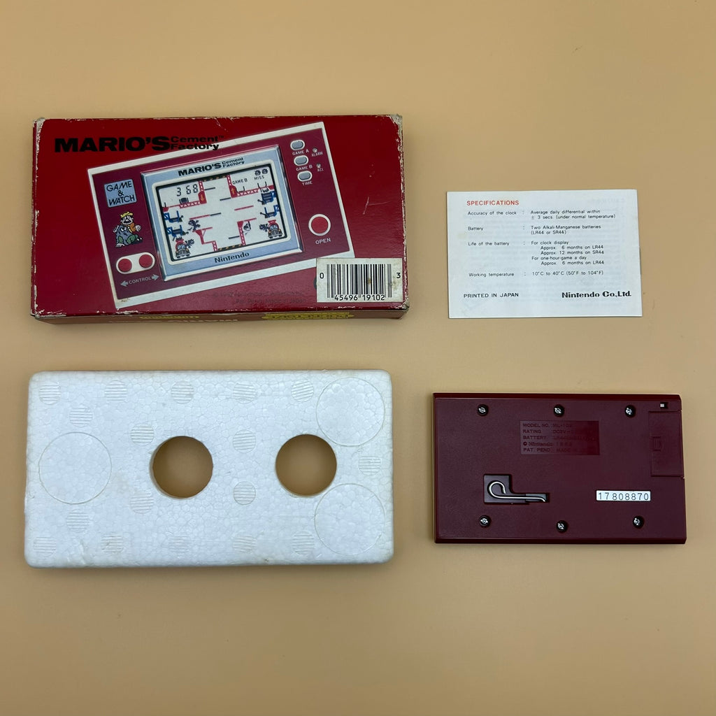 POCKETSIZE MARIO'S CEMENT FACTORY Nintendo Game & Watch Mint In Box